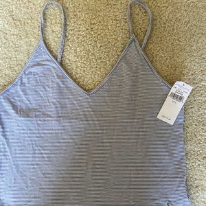 American Eagle outfitters striped gray/ lavender tank top Sz S